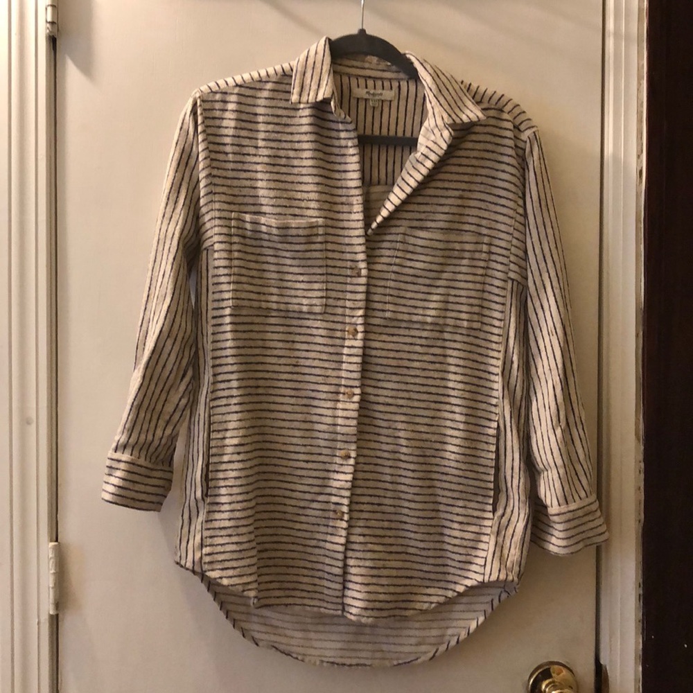 Madewell striped flannel shirt
